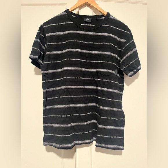 Thrills Other - Thrills Black & White Striped Pocket Tee